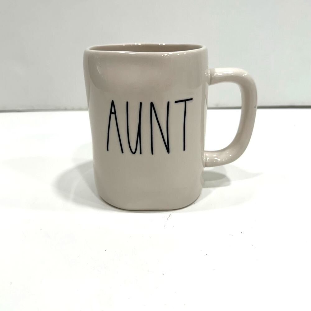 Rae dunn "Aunt" Mug Tea Coffee Artisan Collection farmhouse black lettering